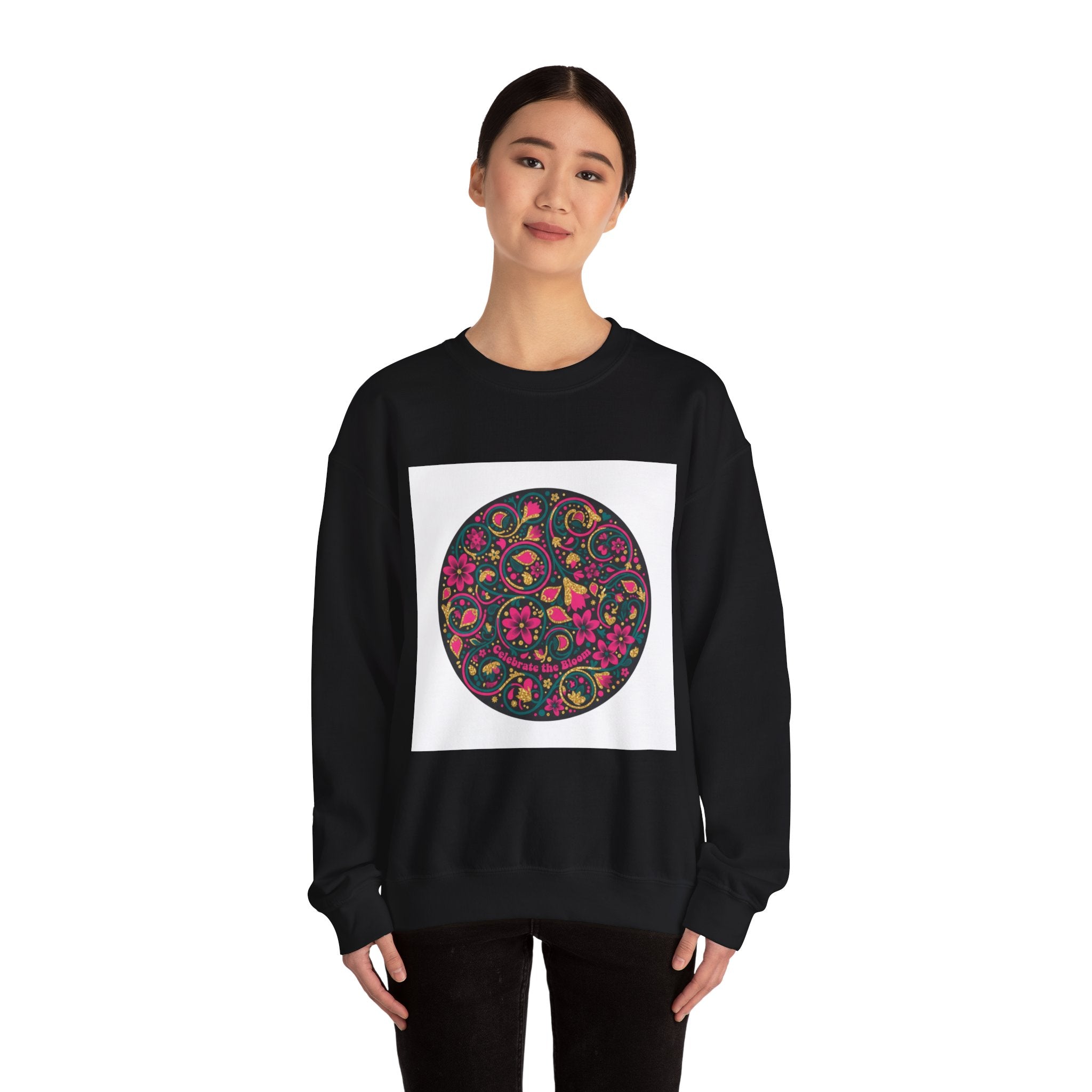 Disco Floral Paisley Circle Sweatshirt | retro party, 70s revival