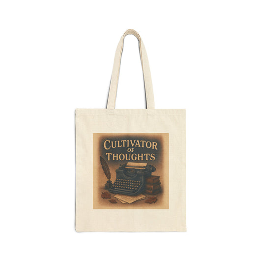 Tote Bag — "Cultivator of Thoughts" Vintage Typewriter Canvas Tote