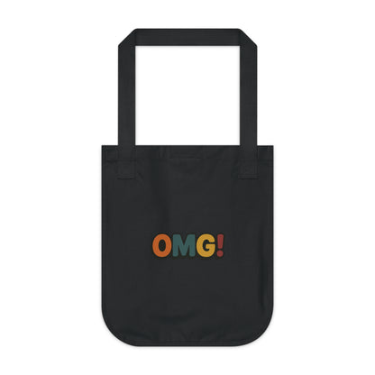 OMG! Retro Graphic Tote Bag — Organic Canvas Beach & Market Shopper