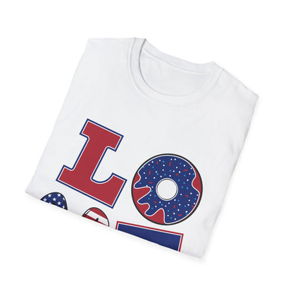 Patriotic LOVE T-Shirt – American Flag Stars & Stripes Fourth of July Tee