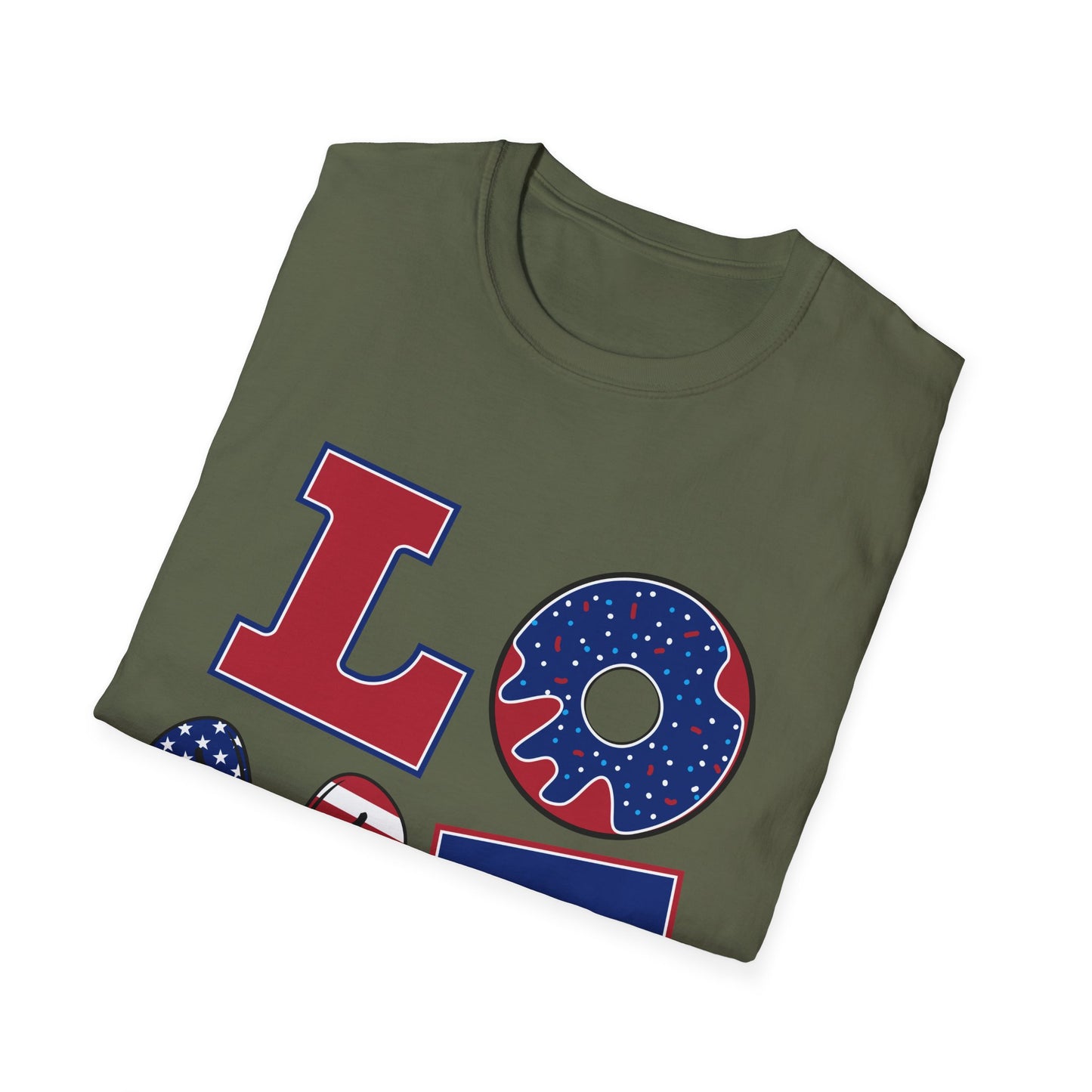 Patriotic LOVE T-Shirt – American Flag Stars & Stripes Fourth of July Tee