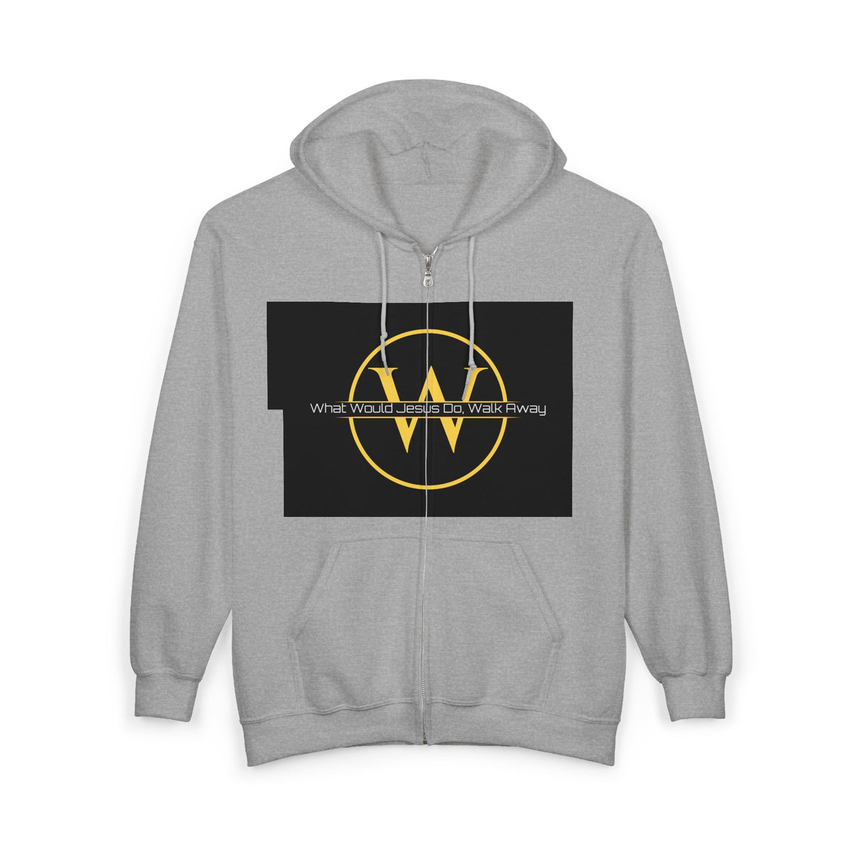 Zip Hoodie — Yellow Circle W Logo with "What Would We Do Without You" Text