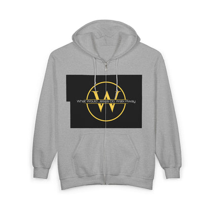 Zip Hoodie — Yellow Circle W Logo with "What Would We Do Without You" Text