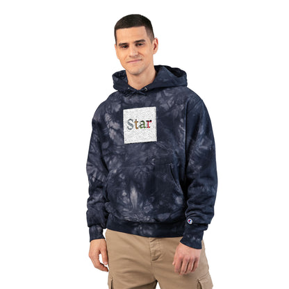 Tie-Dye Embroidered 'Star' Hoodie — Champion Style