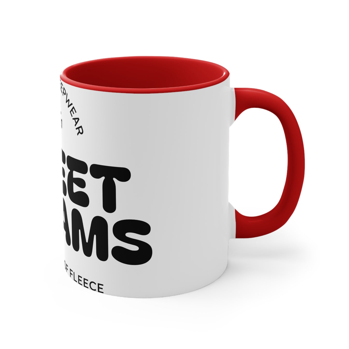 Accent Mug — 'Sweet Dreams' Pink Interior Coffee Cup, Custom Sleepwear Design