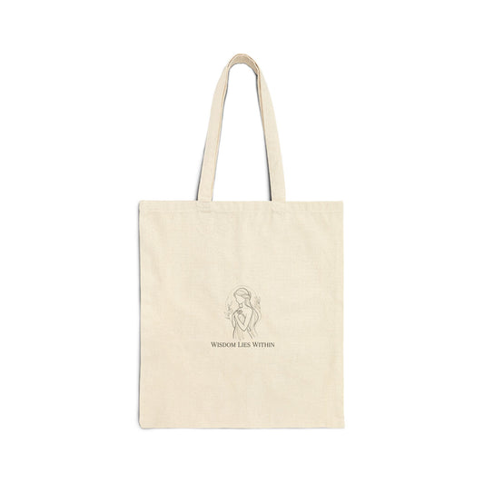 Fate Slogan Tote | Mythic Minimalism, wing motif, stoic philosophy art