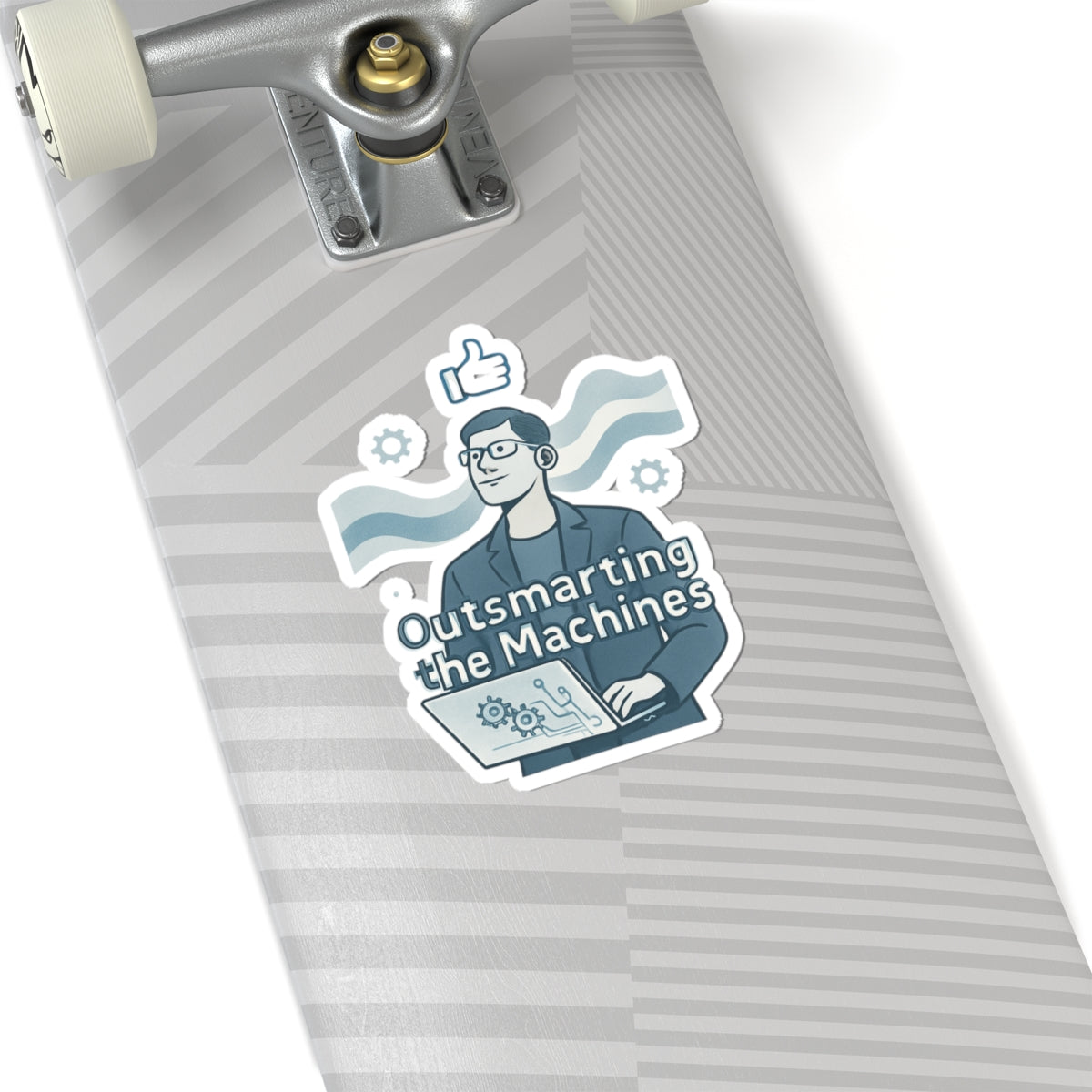 Kiss-Cut Sticker — “Outsmarting the Machines” Tech Laptop Decal