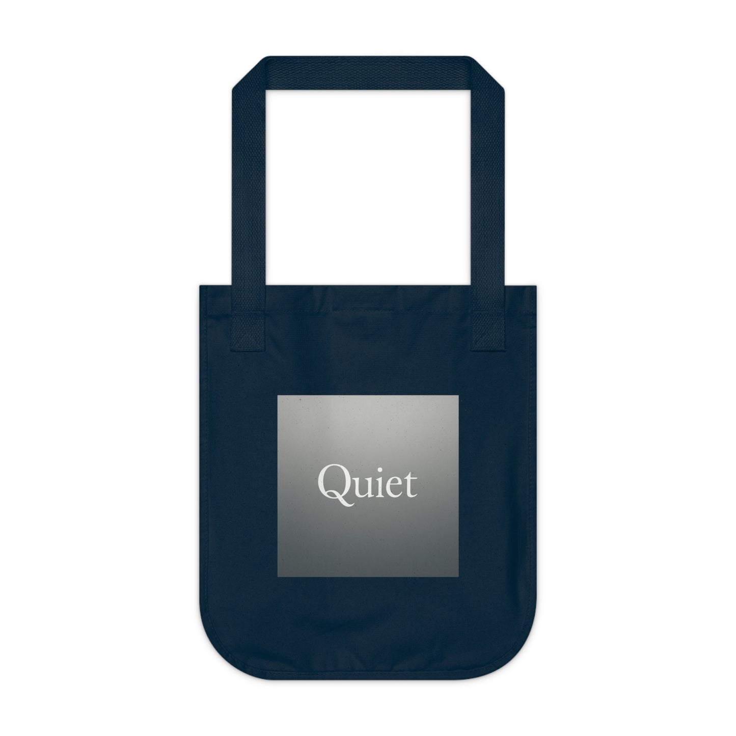 Quiet Square Canvas Tote — Minimalist Organic Grocery & Book Bag