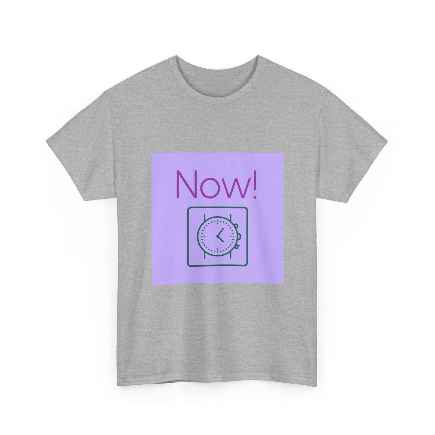 Now! Graphic Tee — Retro Clock Motivational T‑Shirt