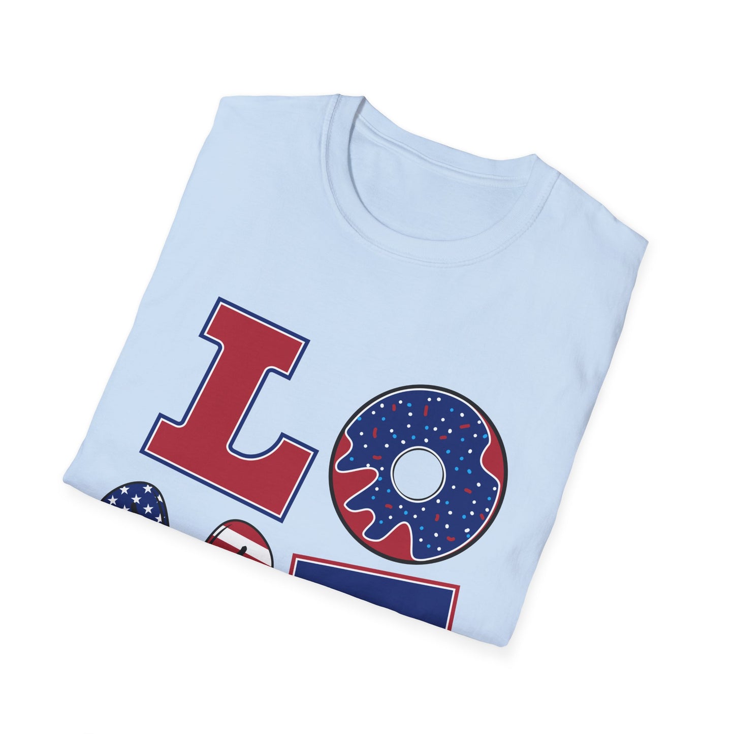 Patriotic LOVE T-Shirt – American Flag Stars & Stripes Fourth of July Tee