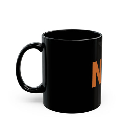 NO! Color Block Black Coffee Mug — Bold Statement Ceramic Cup