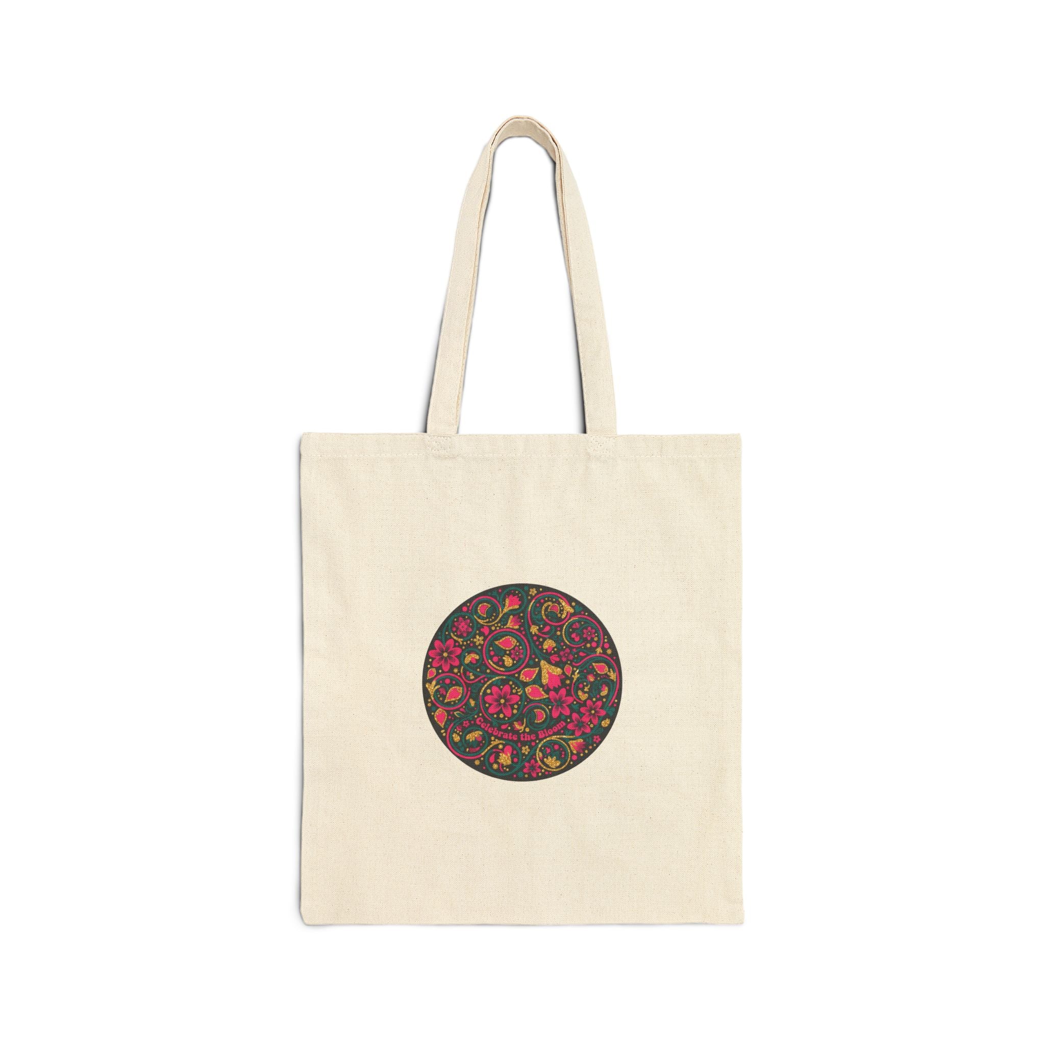 Disco Florals Paisley Circle Tote | 70s Revival Retro Party Design