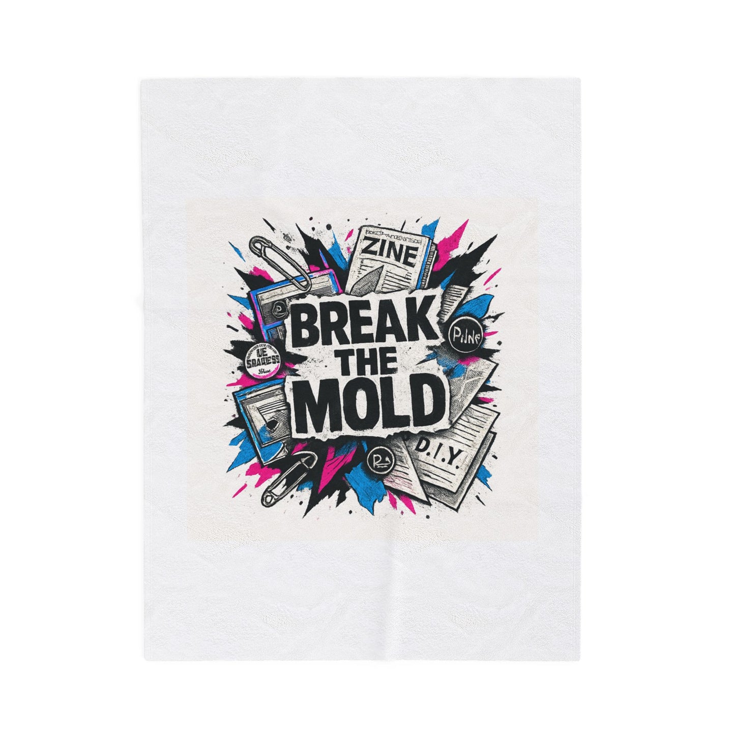 Velveteen Blanket — “Break the Mold” Graphic Throw for Creatives