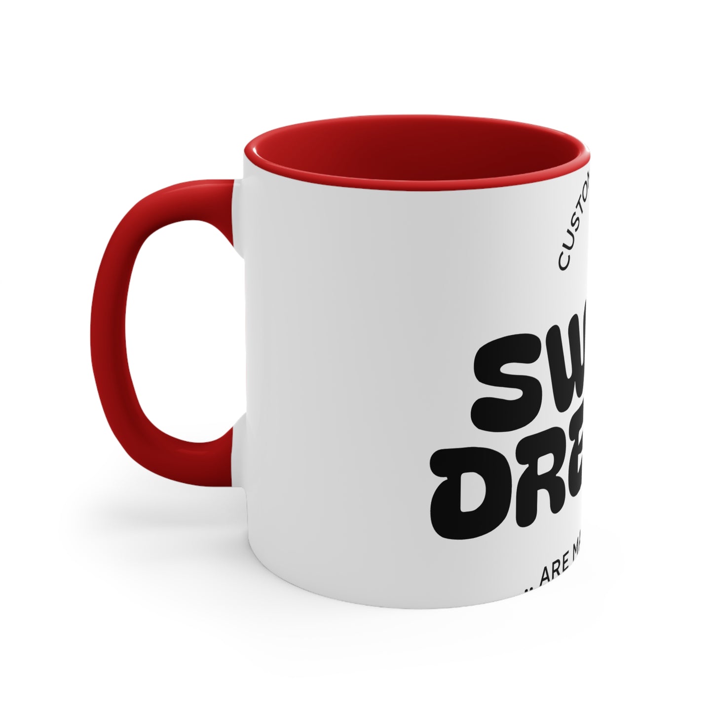 Accent Mug — 'Sweet Dreams' Pink Interior Coffee Cup, Custom Sleepwear Design