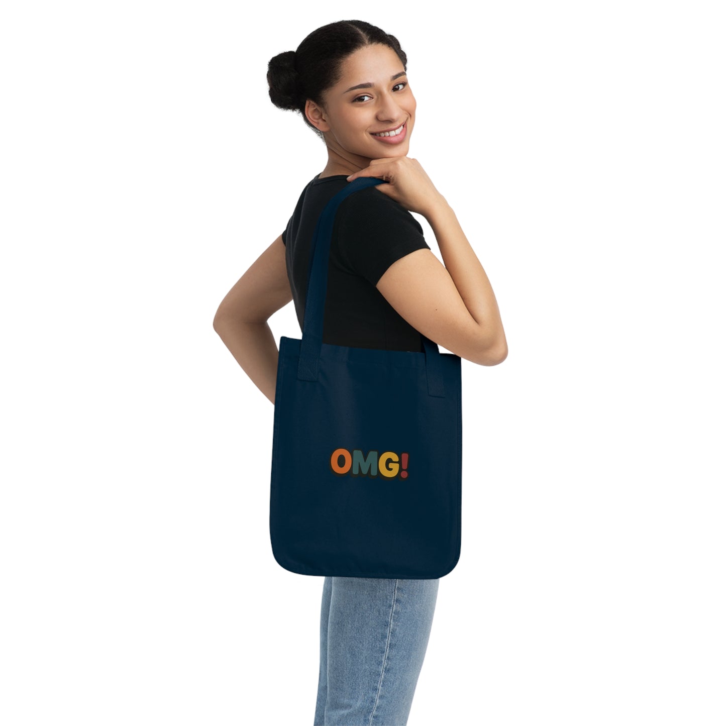 OMG! Retro Graphic Tote Bag — Organic Canvas Beach & Market Shopper