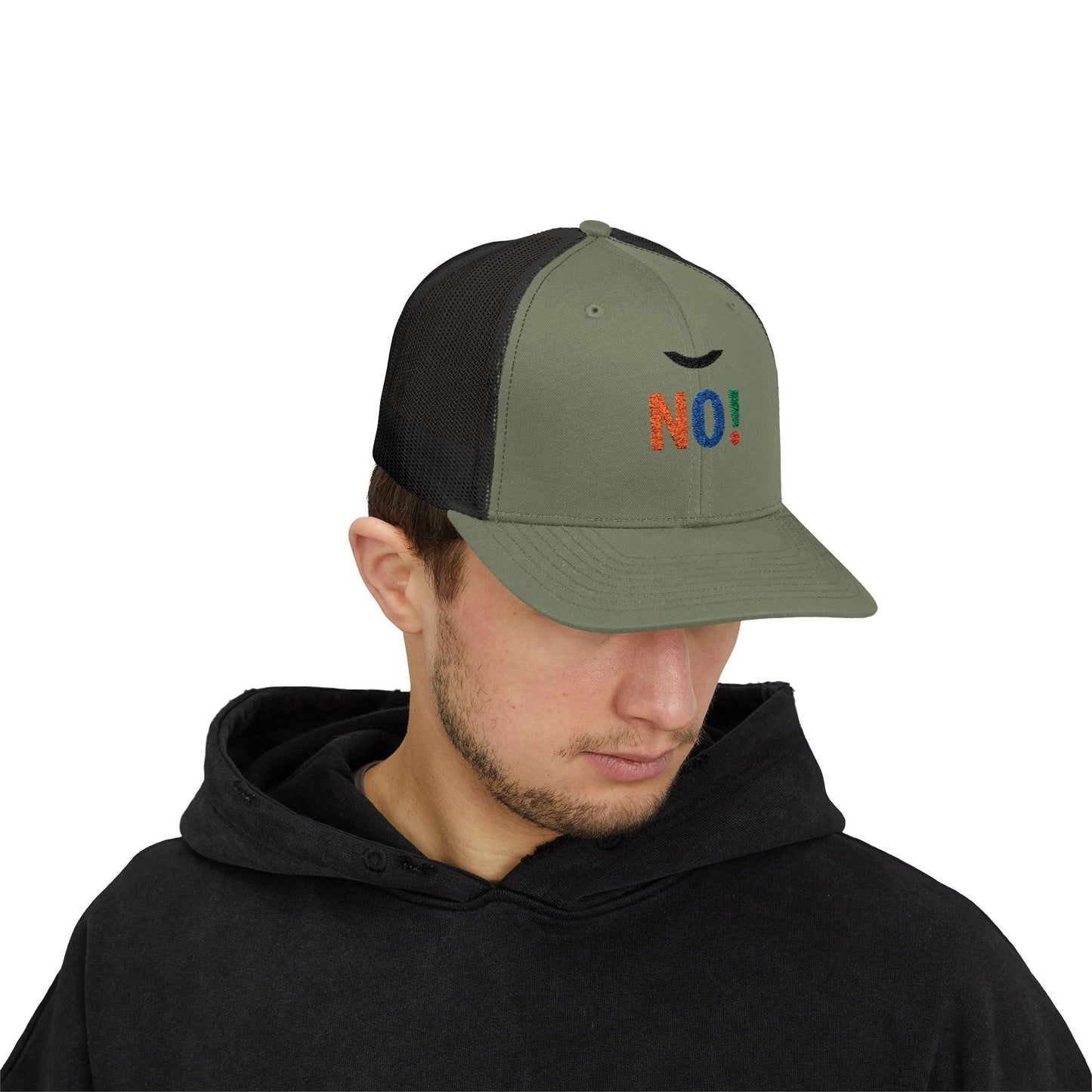 NO! Multicolor Embroidered Trucker Cap — Casual Snapback Hat