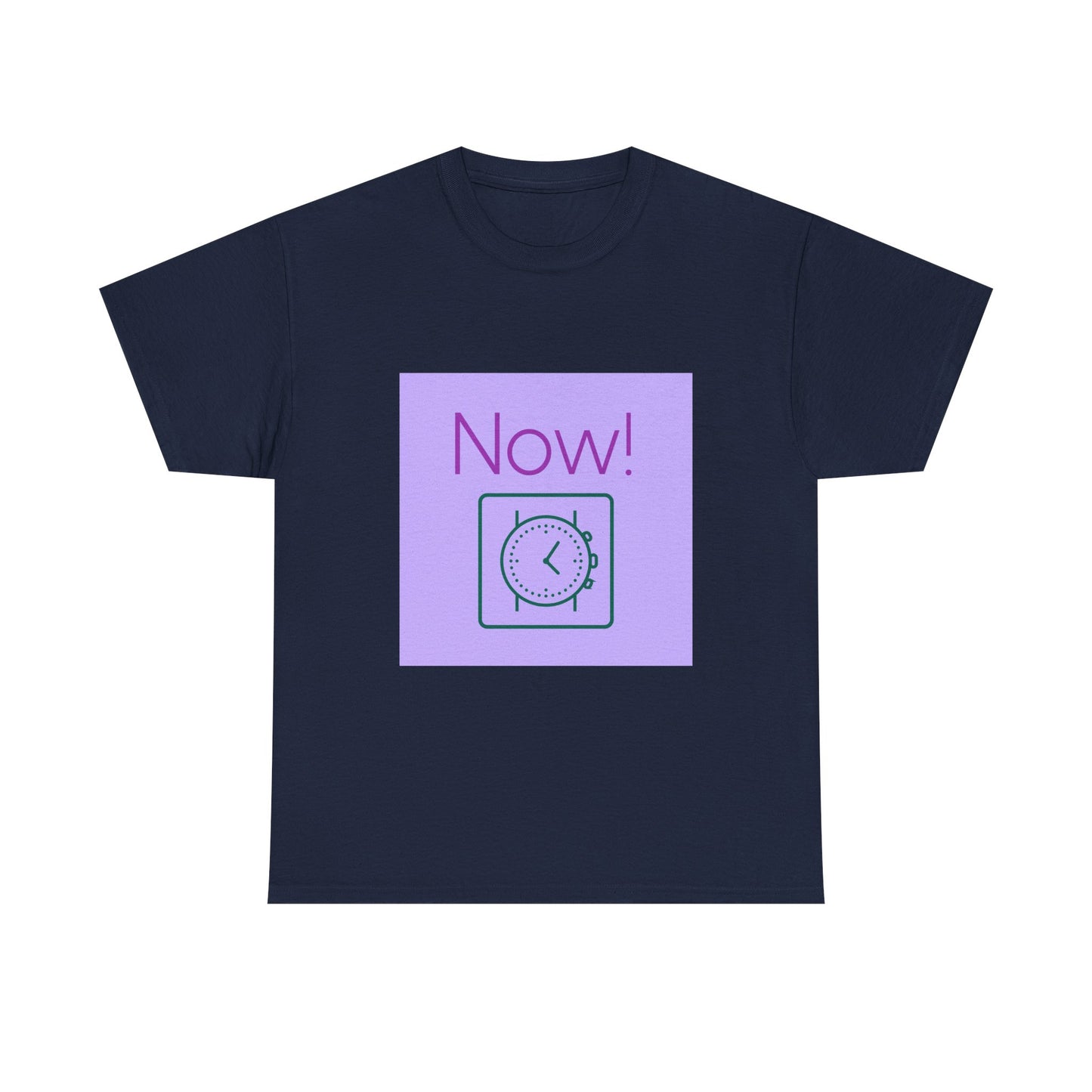 Now! Graphic Tee — Retro Clock Motivational T‑Shirt
