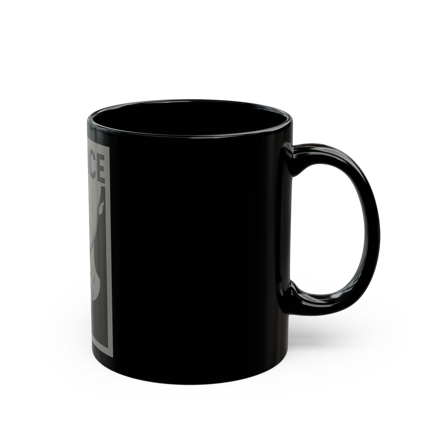 Silence Graphic Mug — Black 11oz/15oz Coffee Cup with Shh Finger Design