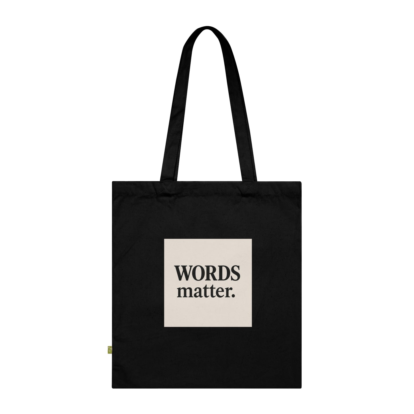 Tote Bag — "WORDS matter." Minimalist Organic Cotton Book Tote for Writers & Activists