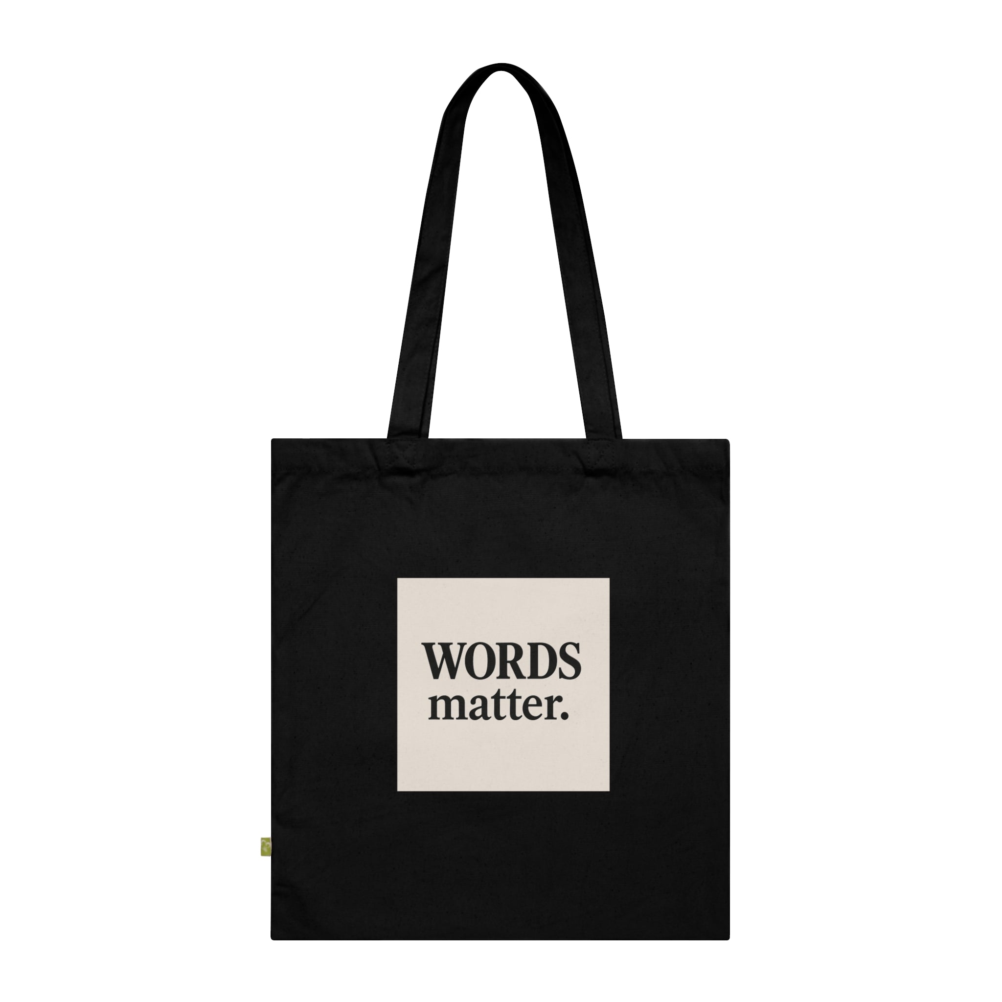 Tote Bag — "WORDS matter." Minimalist Organic Cotton Book Tote for Writers & Activists