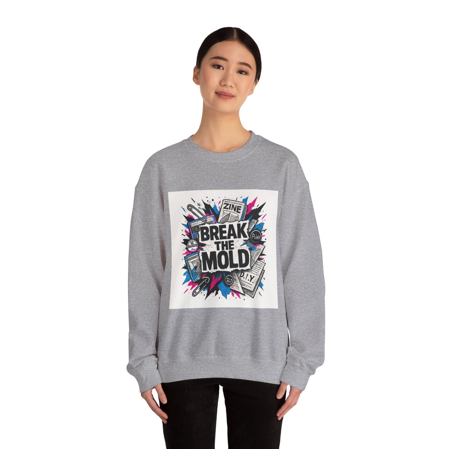Break the Mold Sweatshirt — Graphic Crewneck for Creatives
