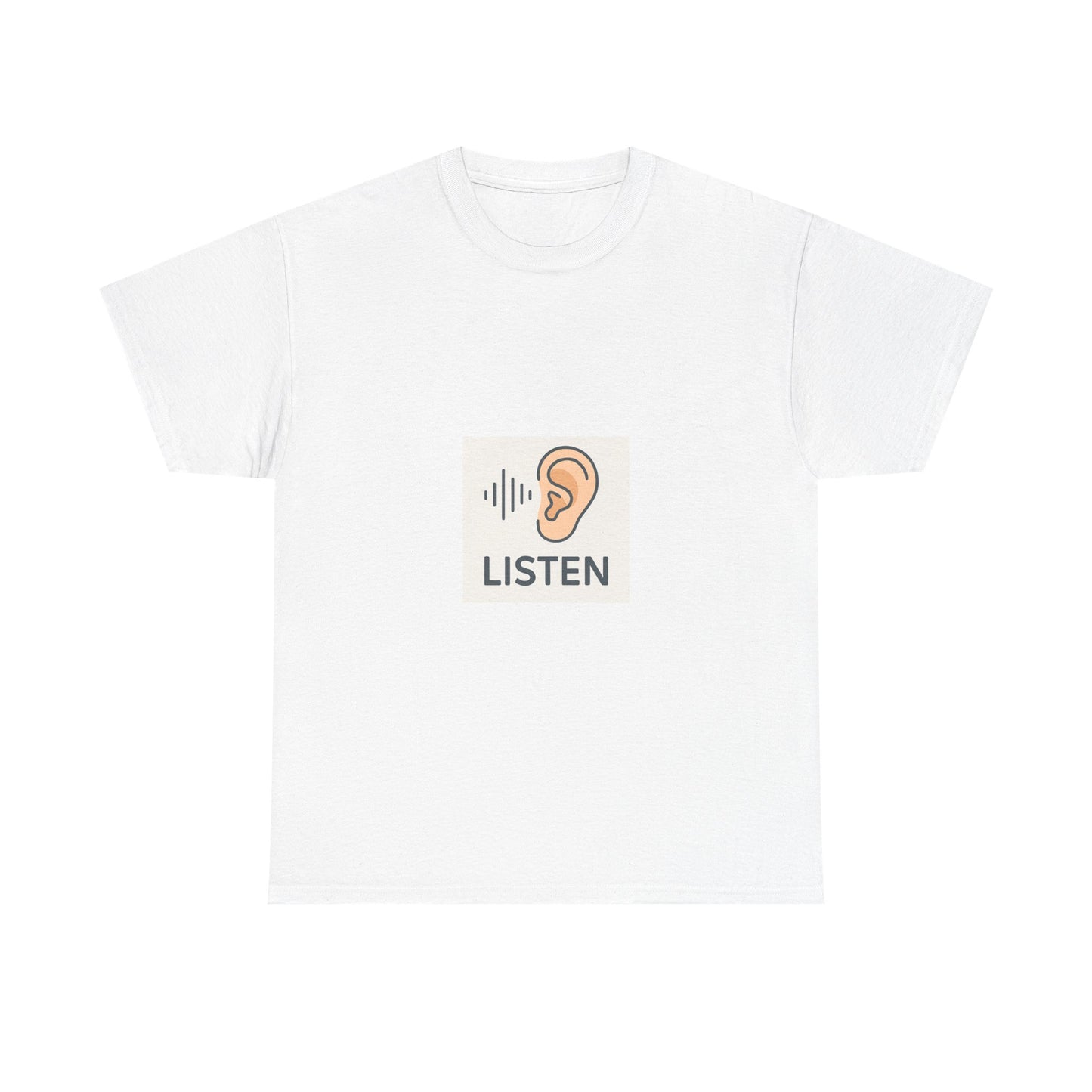 Listen Ear Graphic Tee — Minimalist Audio Awareness T-Shirt