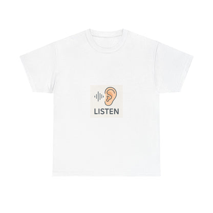 Listen Ear Graphic Tee — Minimalist Audio Awareness T-Shirt