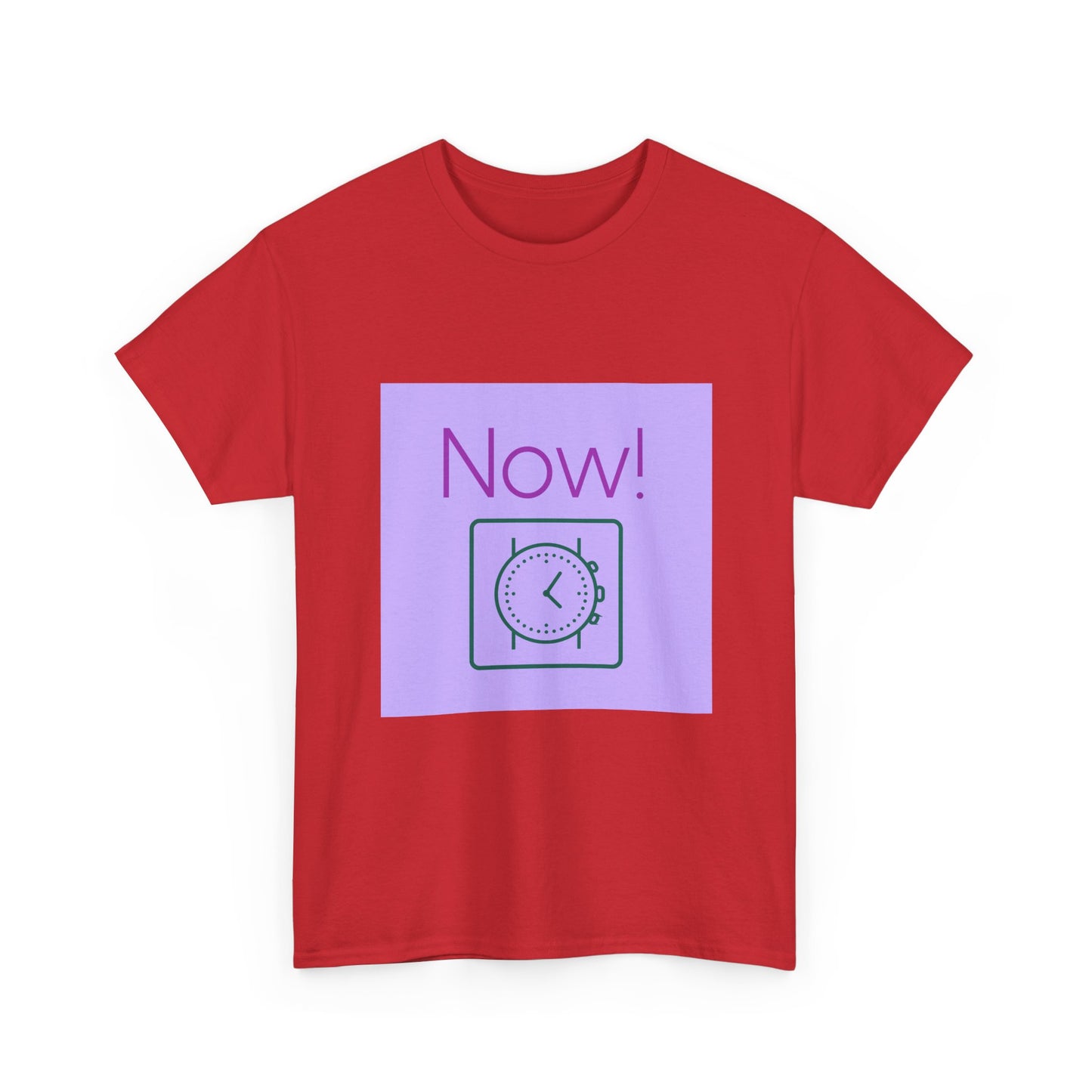 Now! Graphic Tee — Retro Clock Motivational T‑Shirt