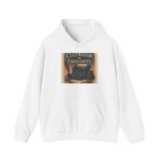Cultivator of Thoughts Hoodie — Vintage Typewriter Writer Sweatshirt