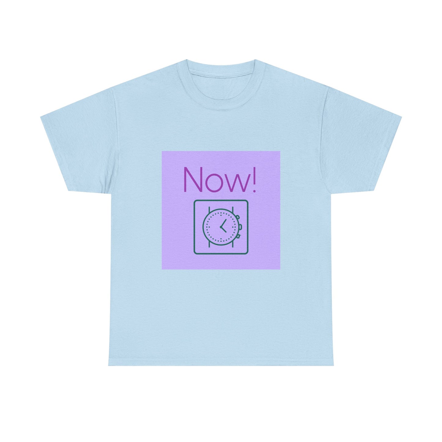 Now! Graphic Tee — Retro Clock Motivational T‑Shirt