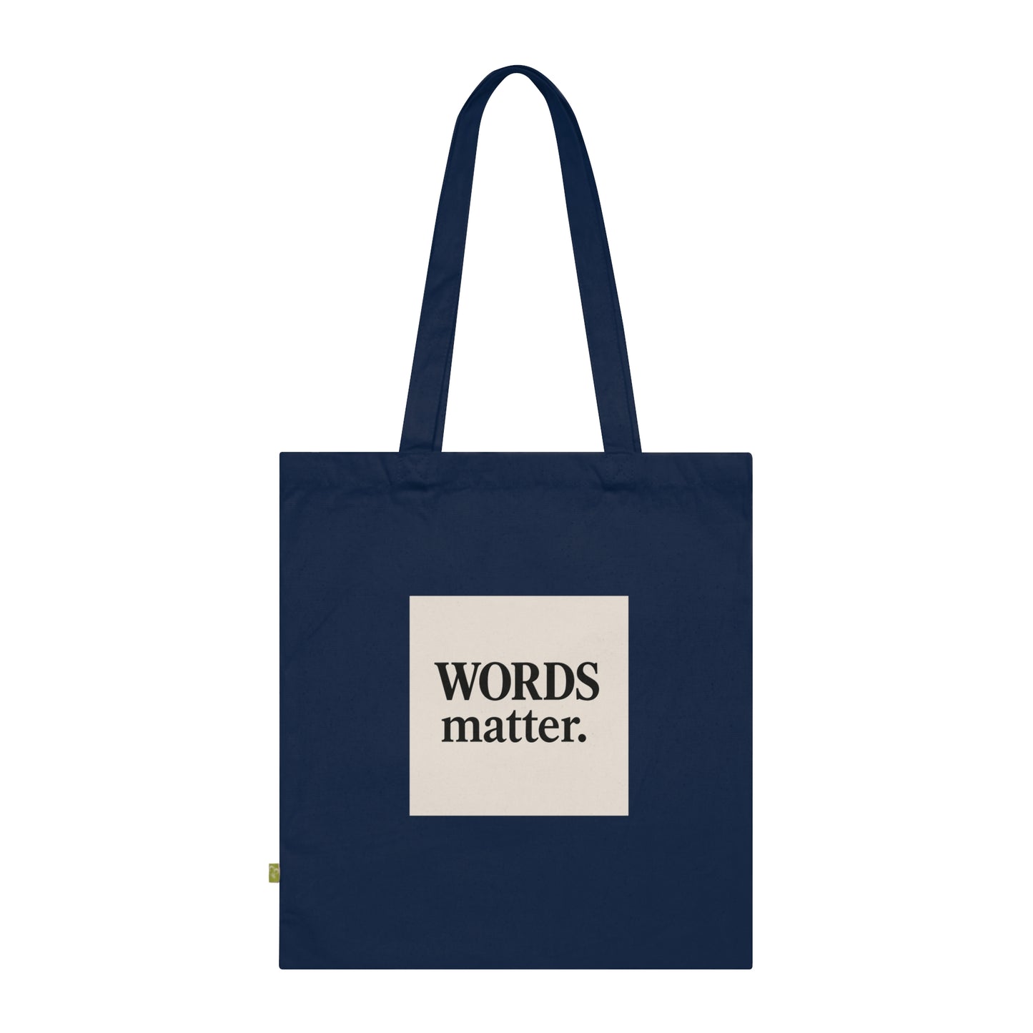 Tote Bag — "WORDS matter." Minimalist Organic Cotton Book Tote for Writers & Activists