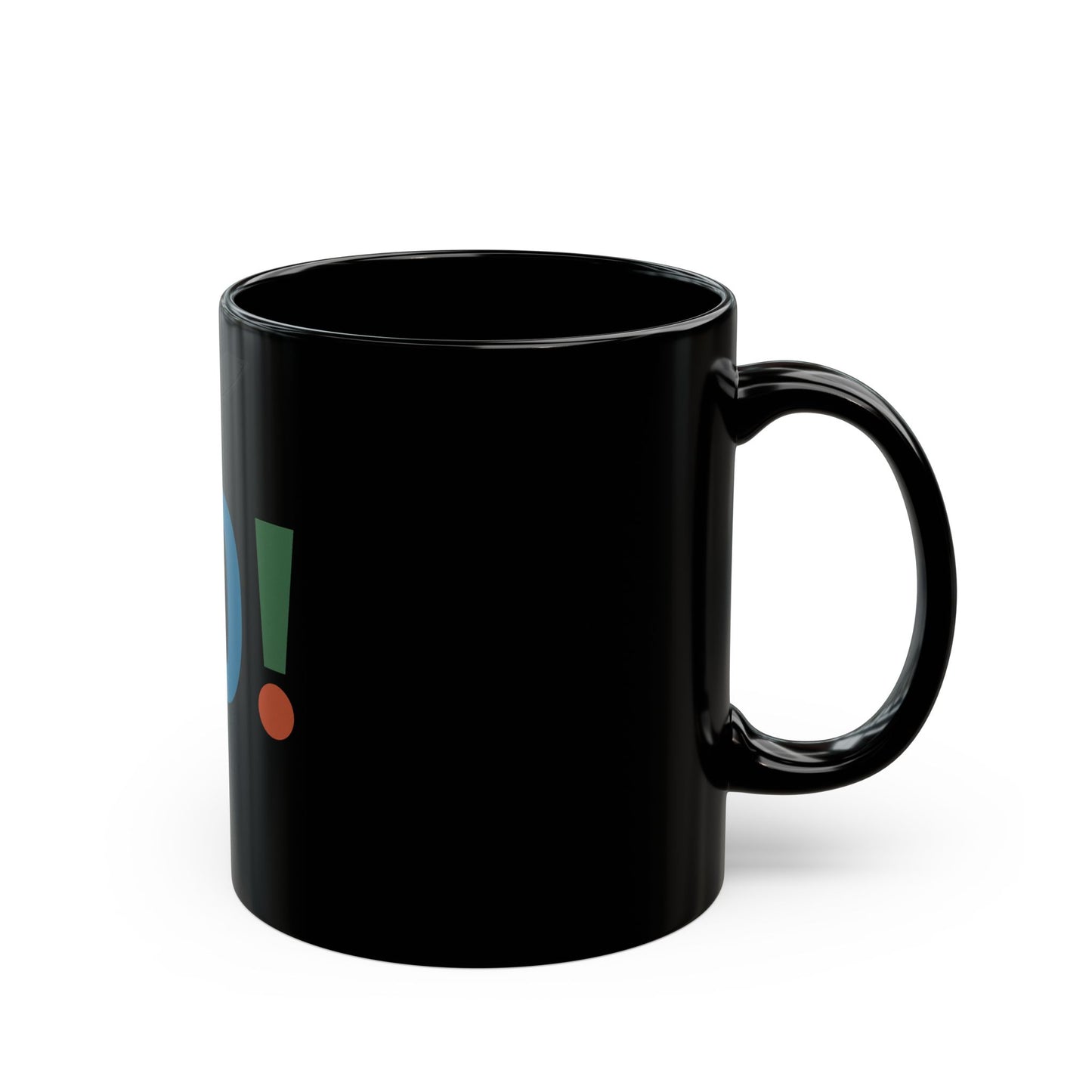 NO! Color Block Black Coffee Mug — Bold Statement Ceramic Cup